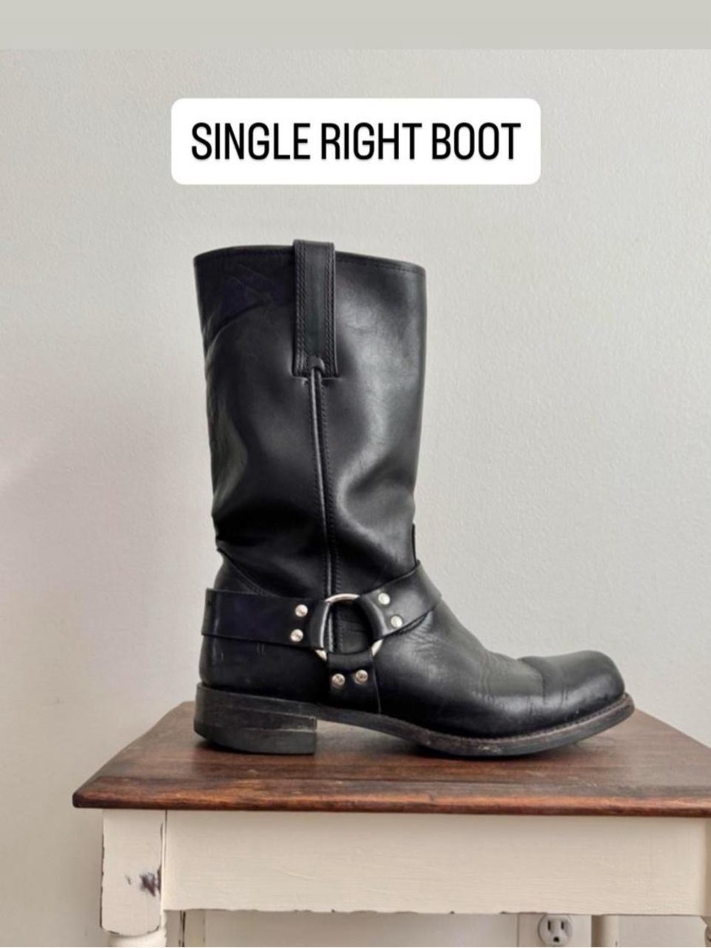 Frye SINGLE - RIGHT BOOT ONLY❗️Black Label Harness Boot Men 11.5 moto biker